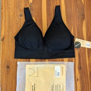Truekind everyday essential throw-on wirefree bra.